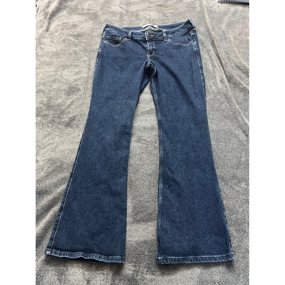 Hollister Low-Rise Flare Womens 12R W31 Dark Wash Denim Blue Y2K Style Hippie